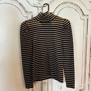 J Crew black and gold striped top
